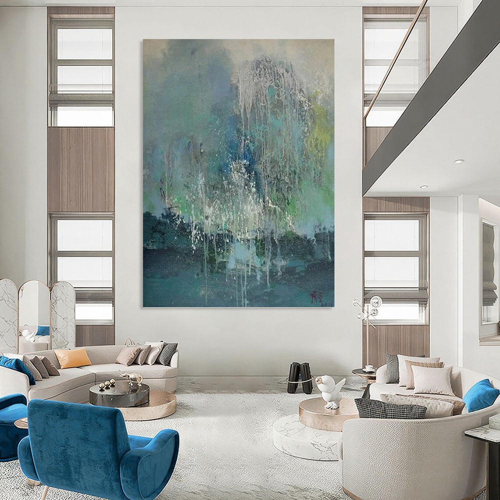 Enormous Hand - Painted Textured Abstract Mural for Bar & Living Room DKH1199