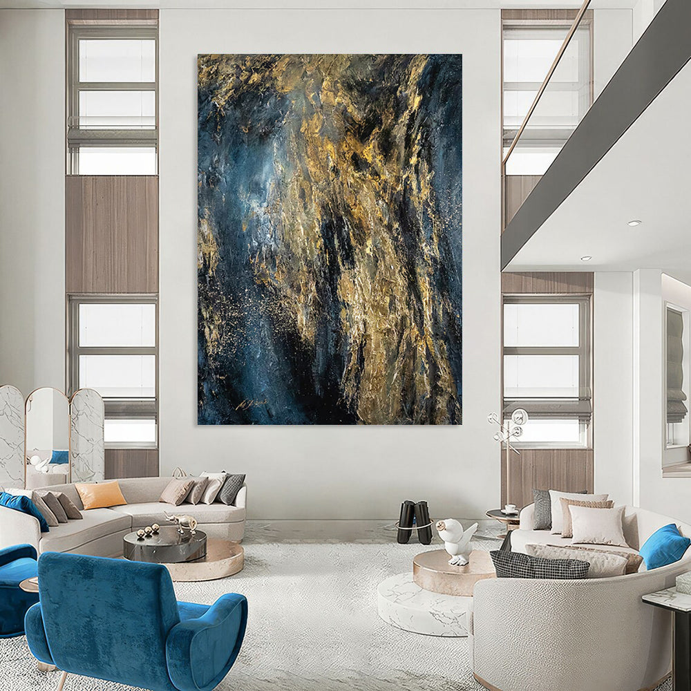 Massive-Scale Hand-Painted Abstract Canvases for Bar & Rooftop Lounge LargeART2246