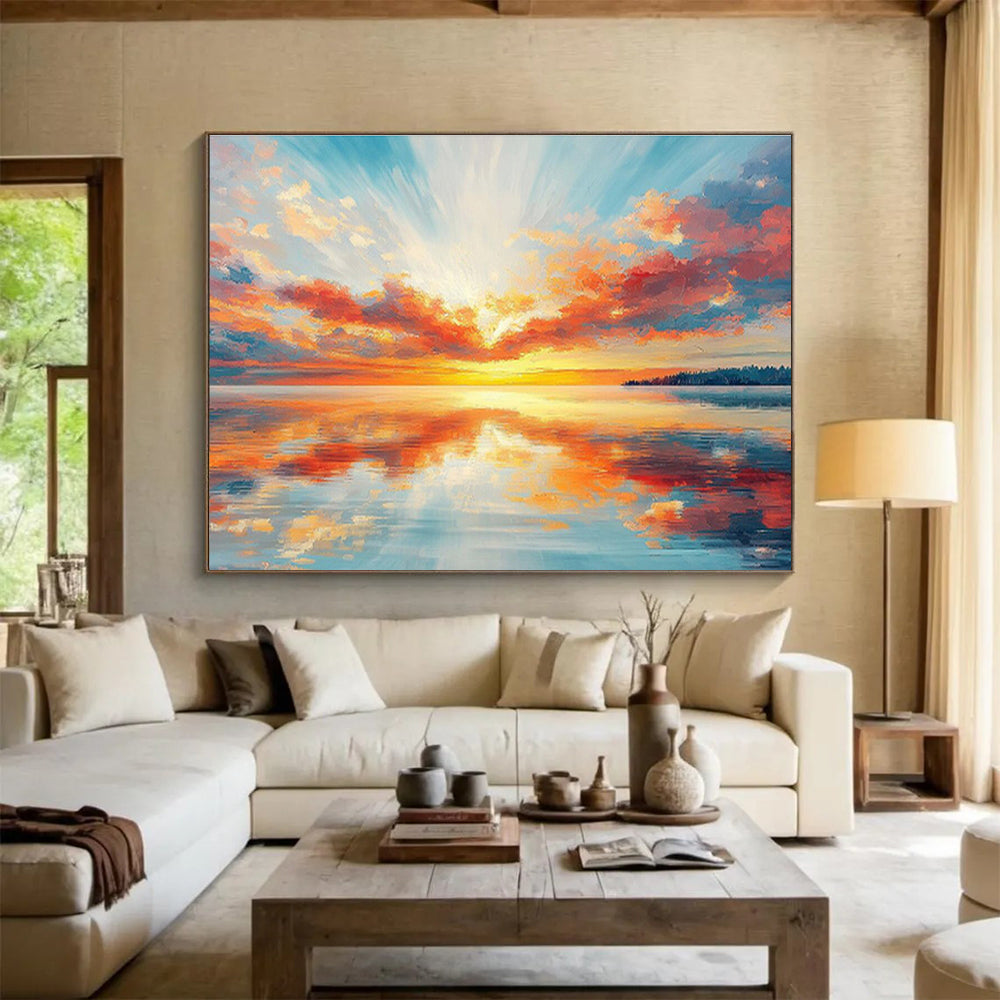 Grand Abstract Hand - Painted Textured Canvas for Dining Room & Office DKH622