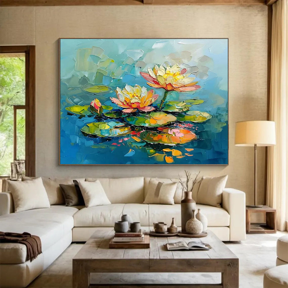 Colorful Water Lilies - Fresh Bathroom Oasis DLZ088