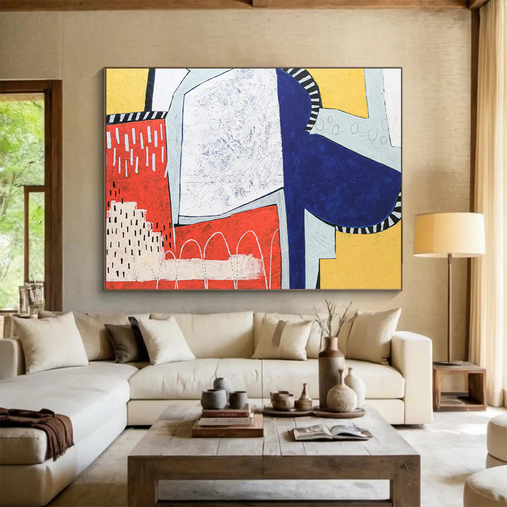 Glowing Luminous Giant Abstract Painting for Hallway & Bar LargeART1804