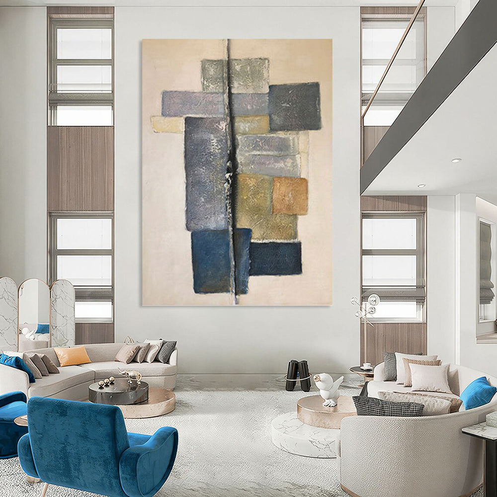 Enormous Hand - Painted Custom Texture Canvas Abstract for Office & Dining Room DKH1041