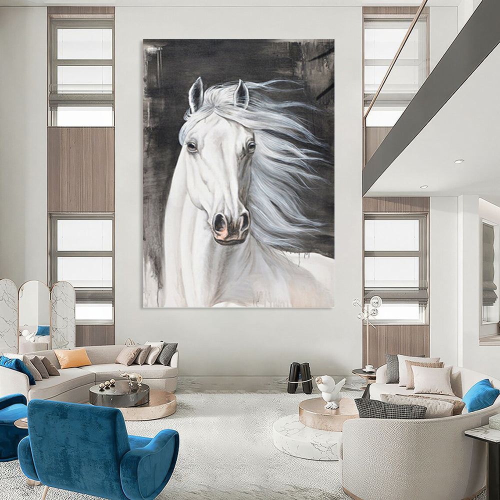 Supersized - Extent Vertical Hand - Painted Custom Abstract Treasure (with Unique Textures), for Bedroom and Living Room DKH1529