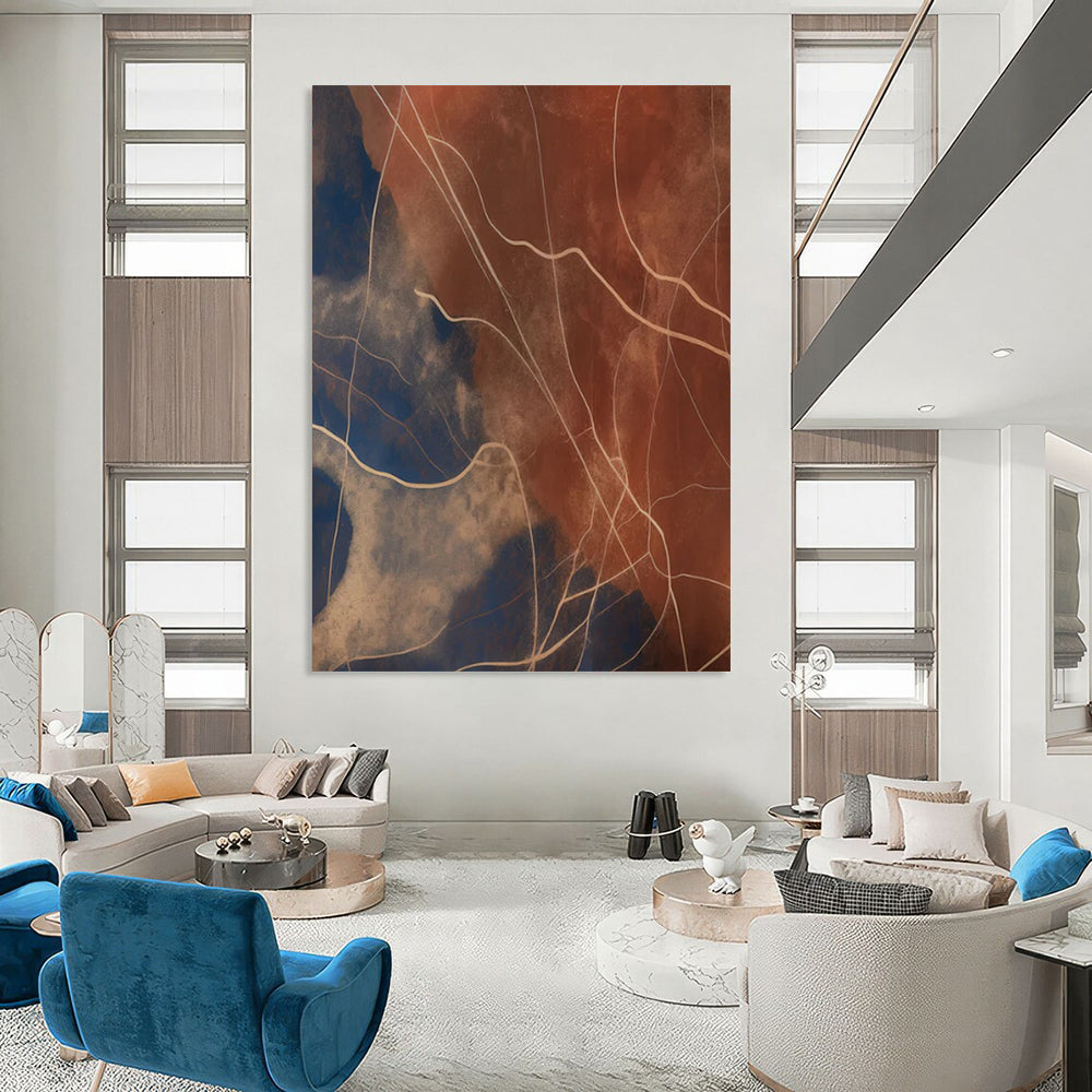 Ocean Foam: Extended Hand - Painted Custom Abstract Painting for Living Room and Bar DTP120