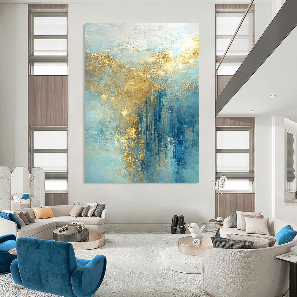 Super - Vast Hand - Painted Textured Custom Abstract Gemstone for Living Room and Hotel DTP063