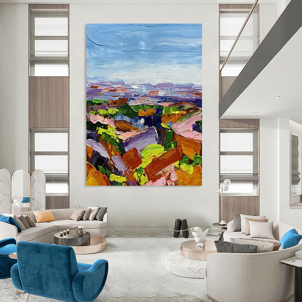 Custom Hand-Painted Big-Size Abstract Paintings for Hotel & Entryway DTP276