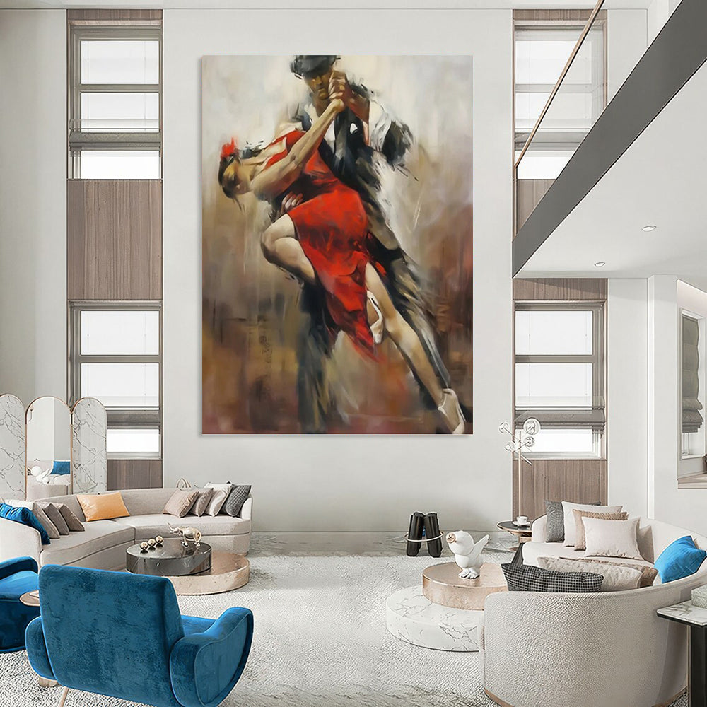 Custom Vertical Hand - Painted Large Abstract Gem for Bedroom and Hotel DKH1637
