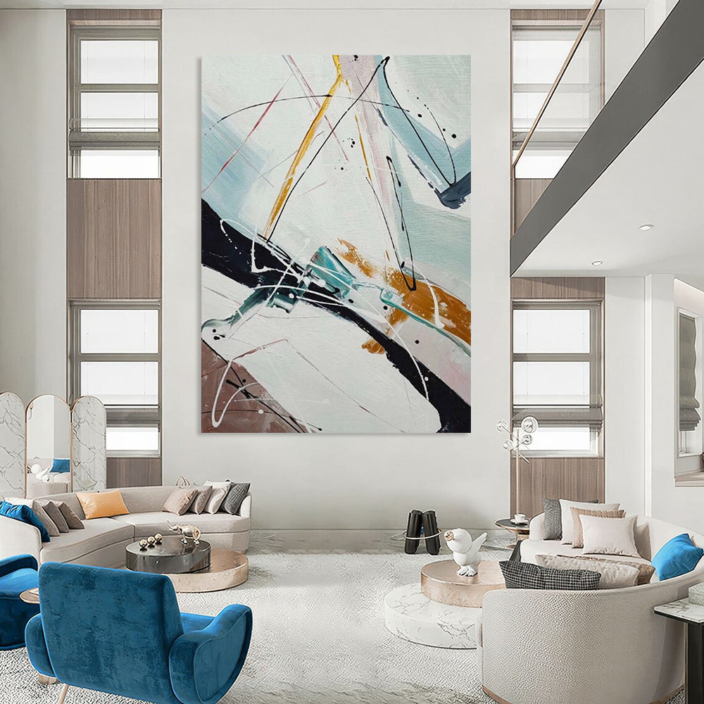 Colossal - Sized Hand - Painted Custom Abstract Gem for Entryway and Hallway DTP046