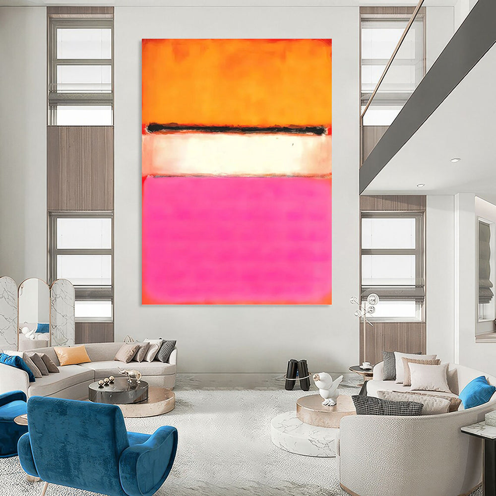 Gargantuan Vertical Hand - Painted Textured Custom Abstract Canvas with Coral - Reef Textures, for Entryway and Hallway DKH1608