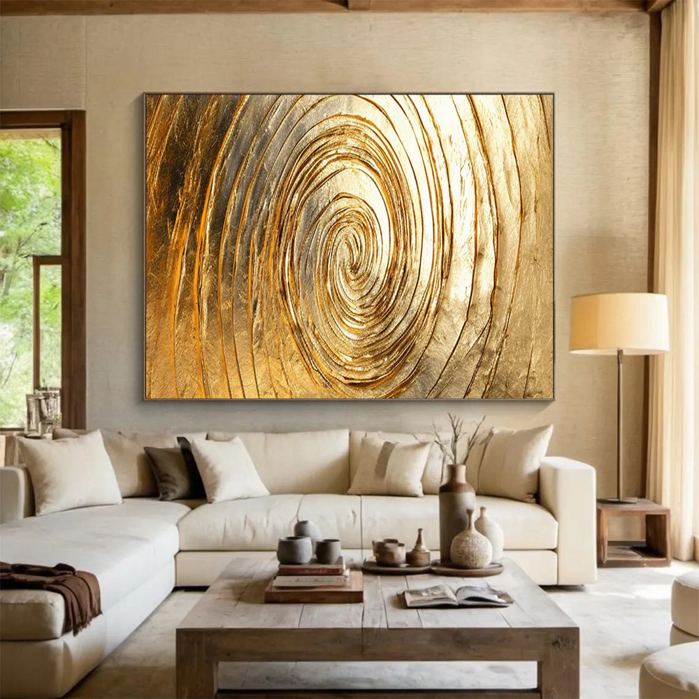 Golden Spiral Abstract - Luxe Modern Office Statement DLZ167