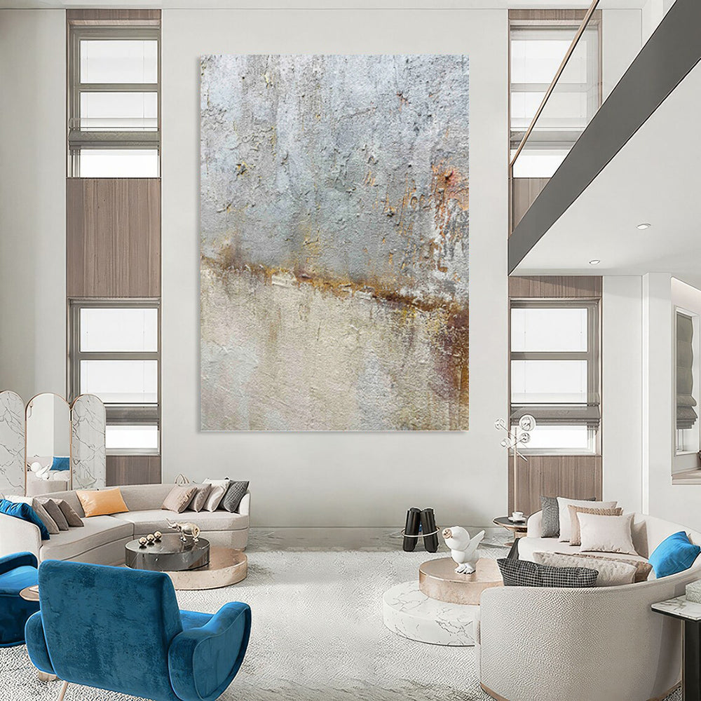 Enormous - Sized Hand - Painted Textured Custom Abstract Ode, for Living Room and Entryway DKH1508