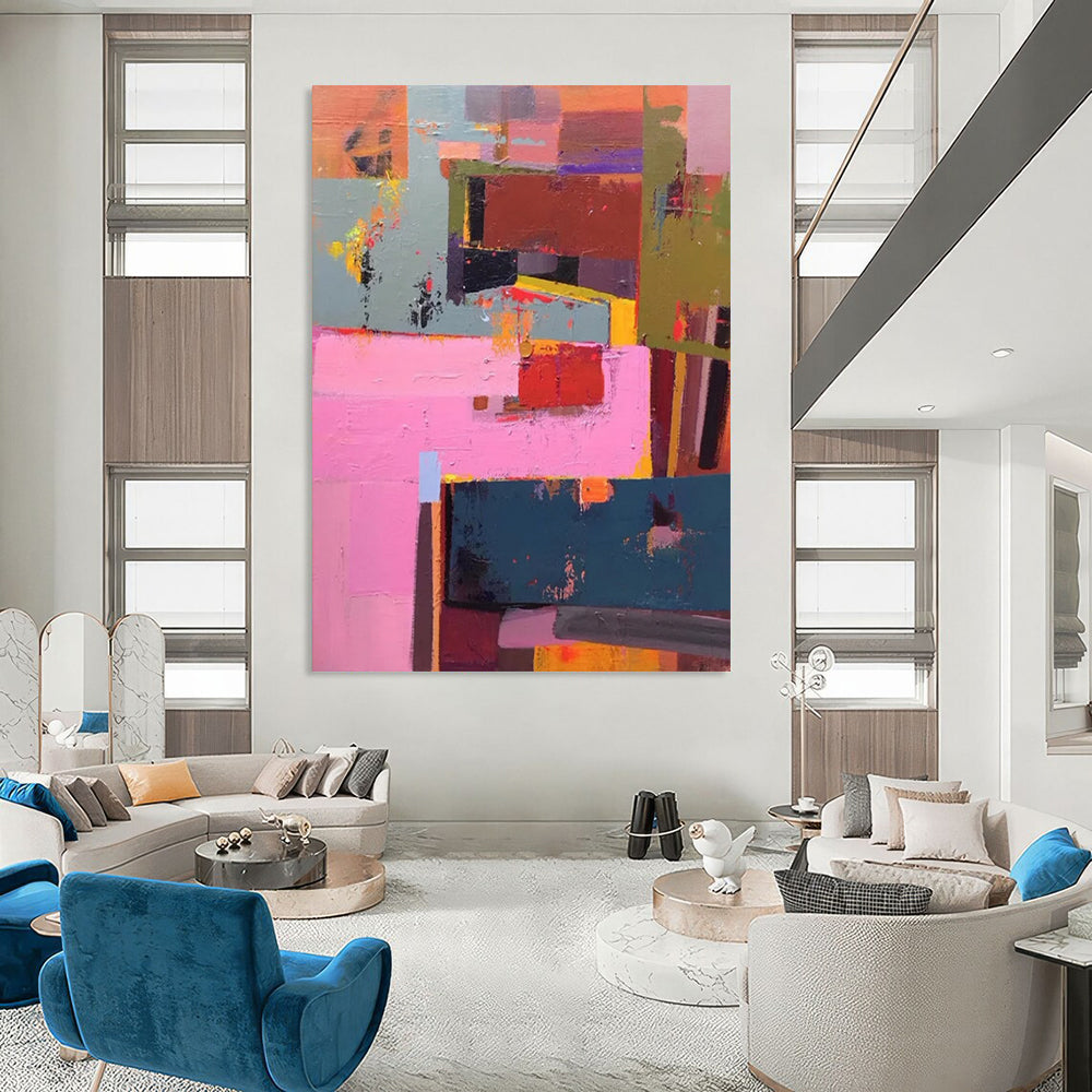 Stupendous Hand - Painted Custom Abstract Artwork for Office and Entryway DTP032