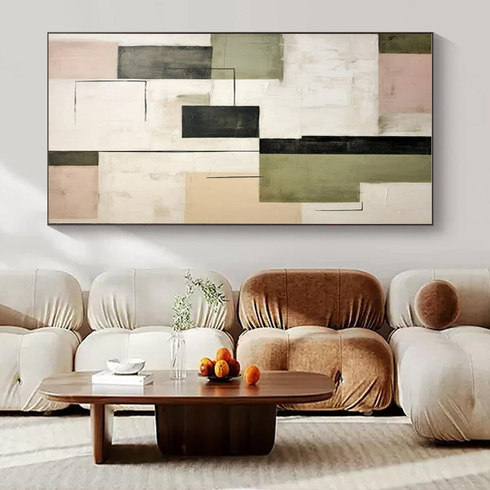 Hand-Painted Bespoke Abstract Art for Living Room & Hotel Fitness Terraces LargeART1446