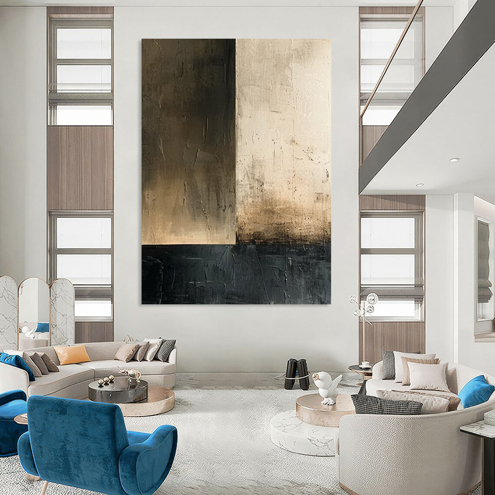 Mega - Sized Hand - Painted Textured Custom Abstract Gem for Dining Room and Hallway DTP016