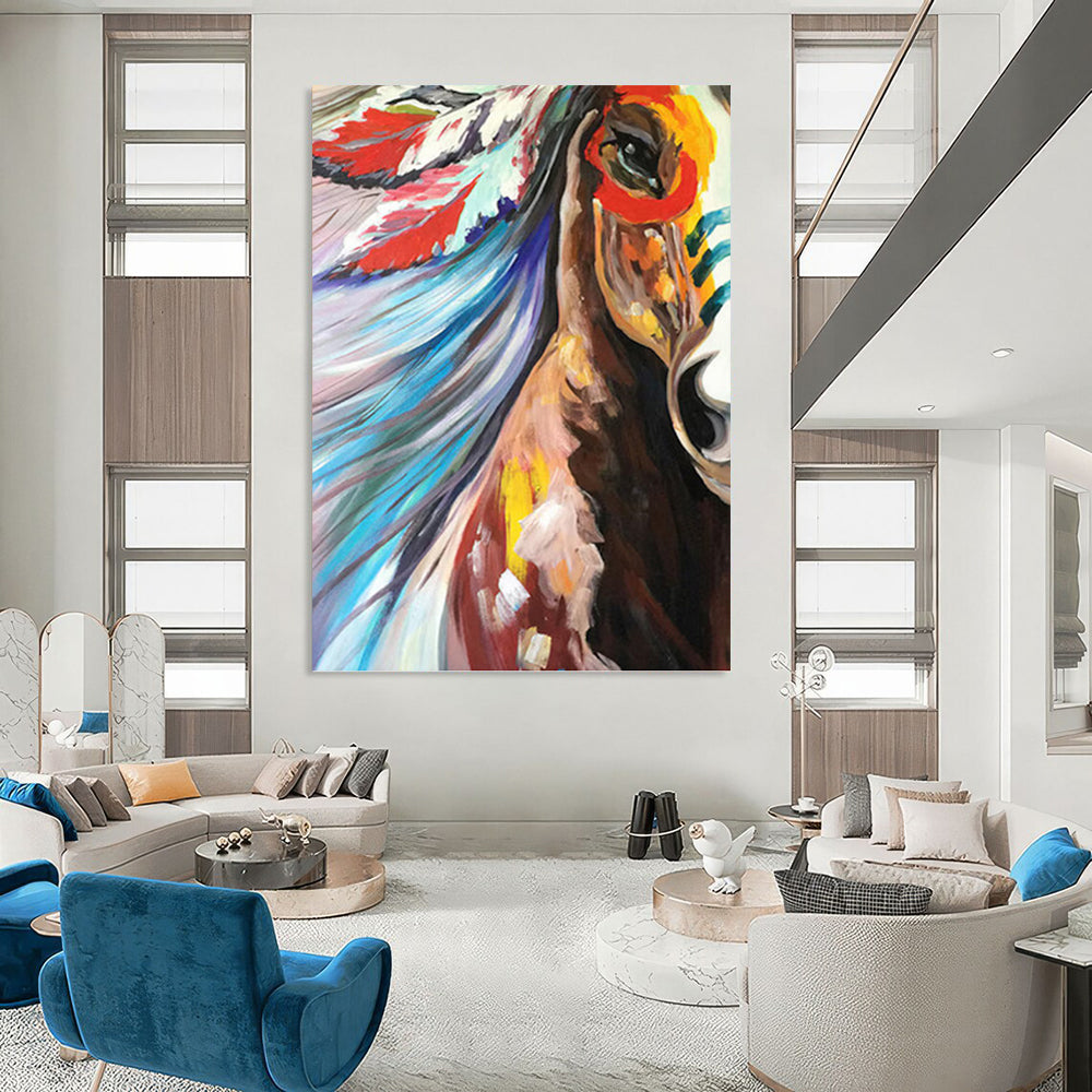 Large - Sized Enchanting Hand - Painted Textured Abstract on Canvas for Dining Room & Entryway DKH1426