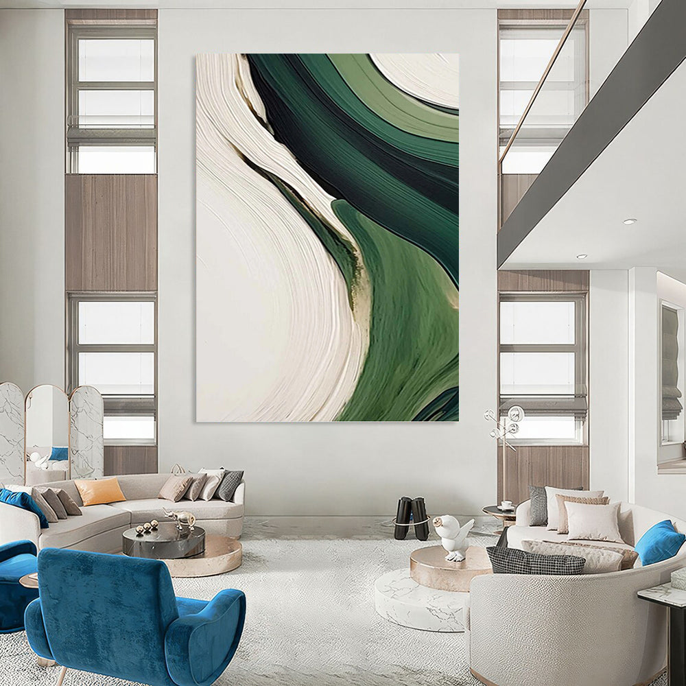 King - Sized Hand - Painted Custom Abstract Mural (with Lush Textures), for Arranging in Living Room and Hotel Lobby DKH1468