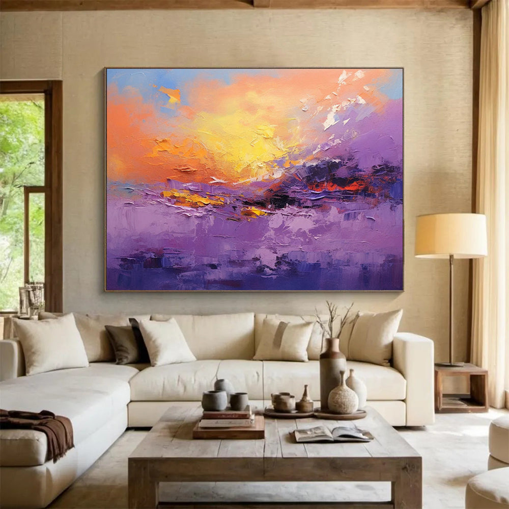 Purple & Orange Sunset Abstract - Dreamy Bedroom Escape DLZ084