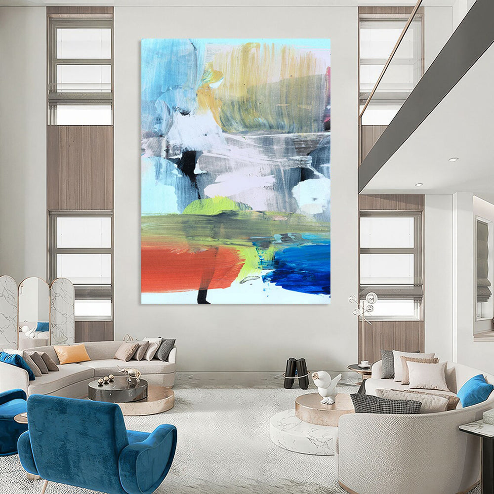 Large Custom Abstract Paintings: Handmade Textures for Bedroom & Office DTP245