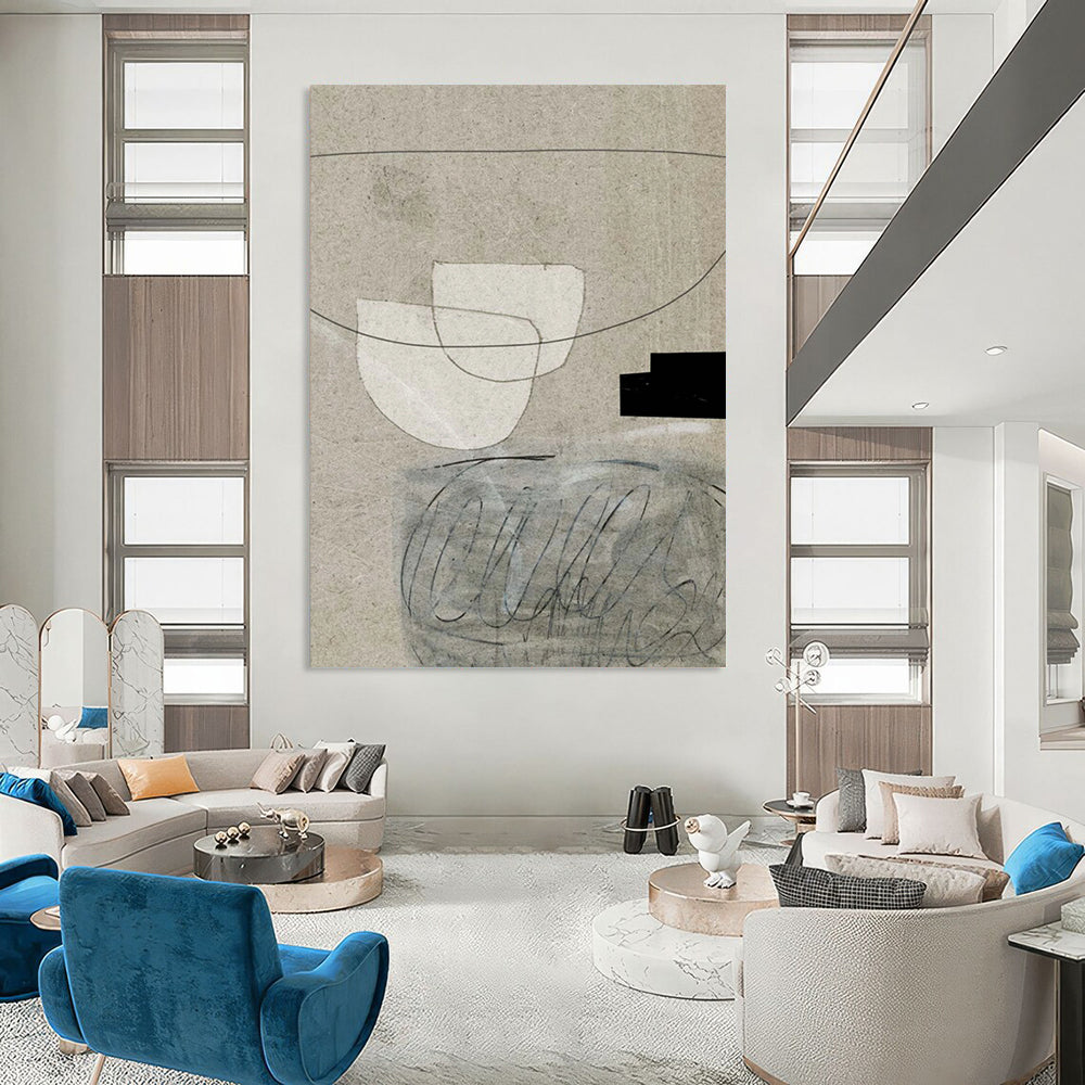 Hand-Painted Large Abstract Creations: Textured Details for Office & Hallway DTP238