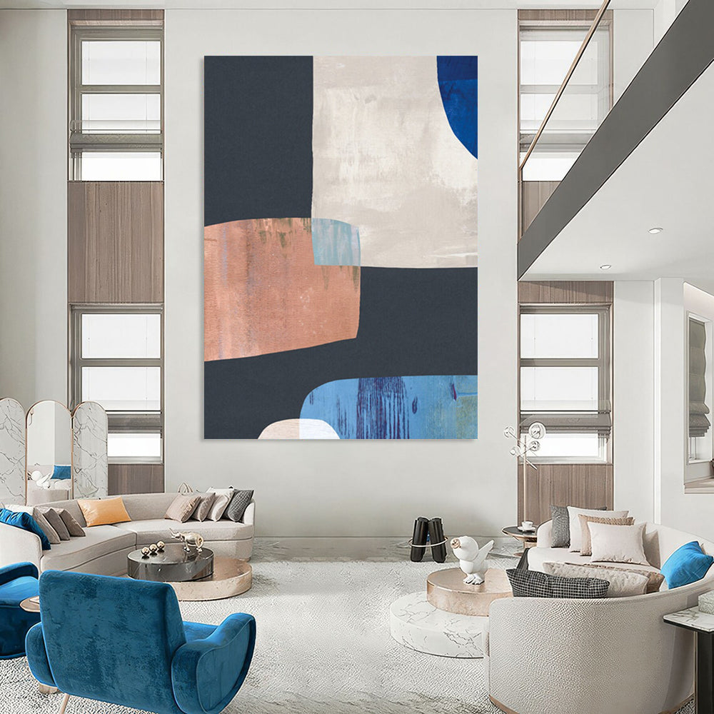 Large-Scale Custom Abstract Paintings: Hand-Painted, Textured Elegance DTP200