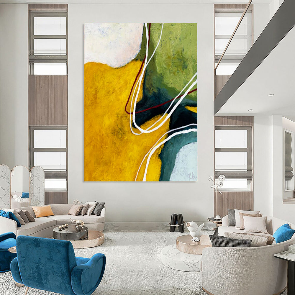 Gorgeous Huge Hand-Painted Abstract Canvases: Beautify Your Dining Room & Hallway LargeART2386
