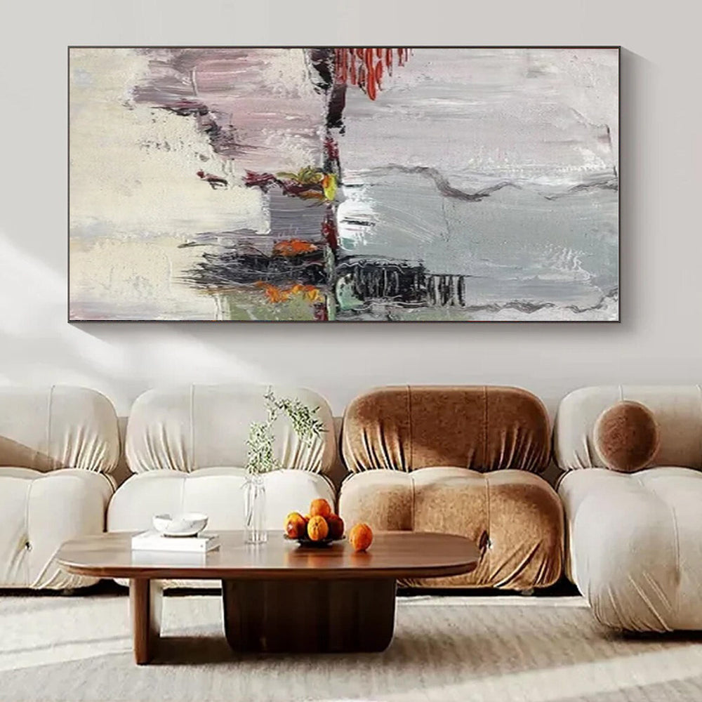 Large-Scale Hand-Painted Abstract Mural for Office & Hotel Sustainability Zones LargeART1459