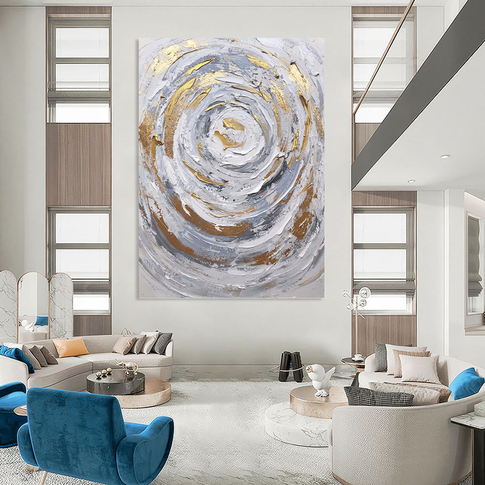 Dynamic Hand - Painted Textured Abstract for Office & Entryway DKH1286