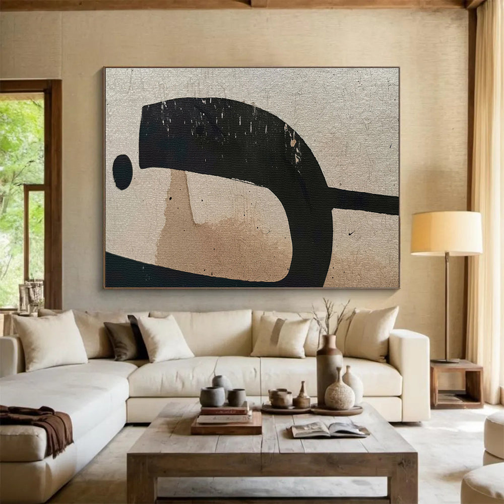 Oversized Hand - Painted Textured Abstract Wall Decor for Hallway & Living Room DKH587