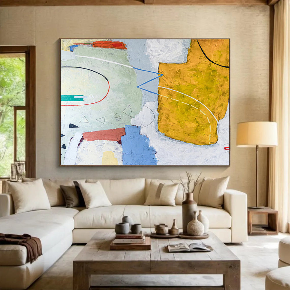 Striking Hand - Painted Abstract Painting for Entryway & Bar DKH559