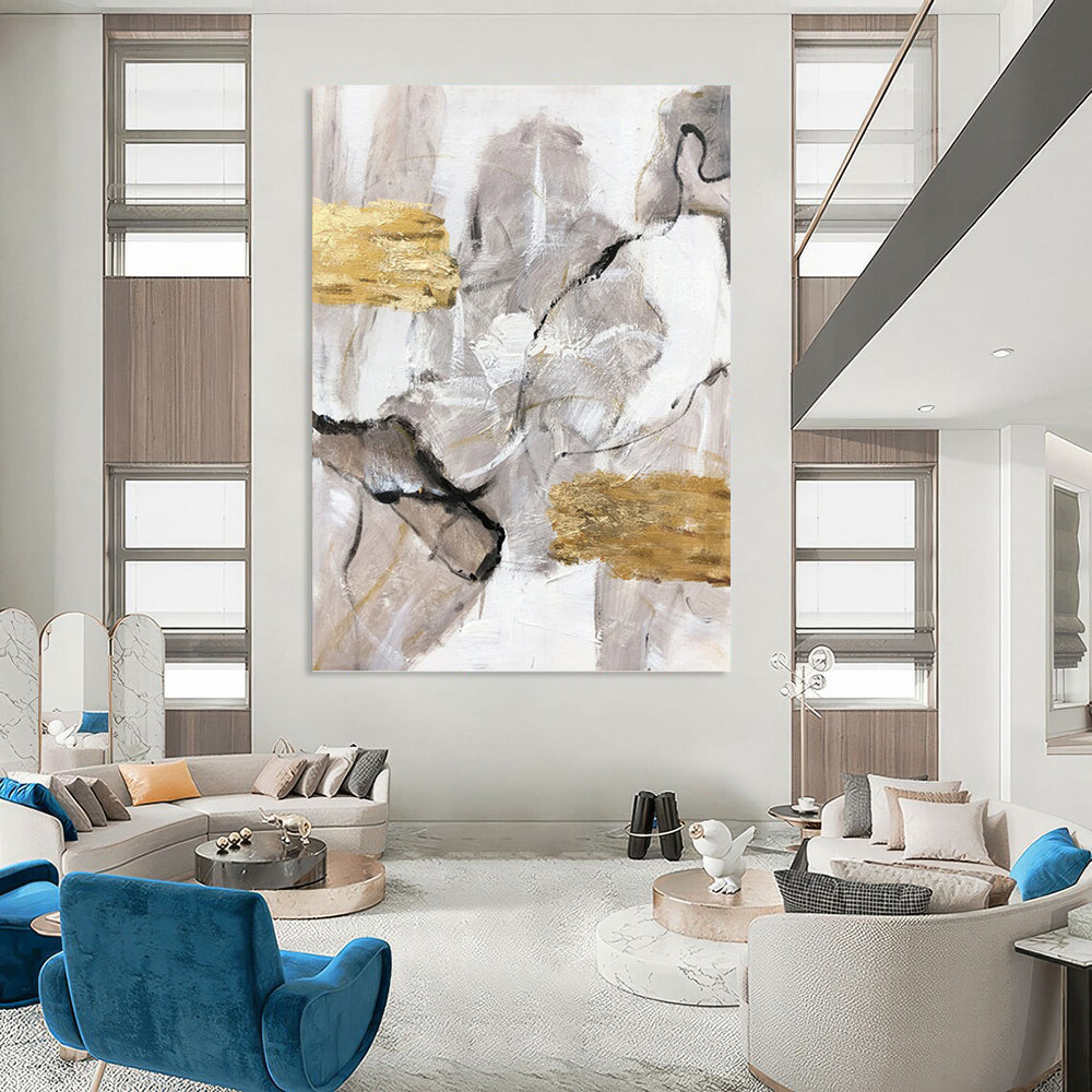 Regal Hand - Painted Textured Abstract Art for Hotel & Entryway DKH1301