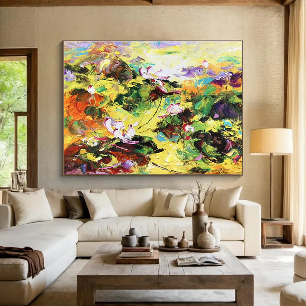 Alluring Hand - Painted Textured Abstract Artwork for Dining Room & Bedroom DKH635
