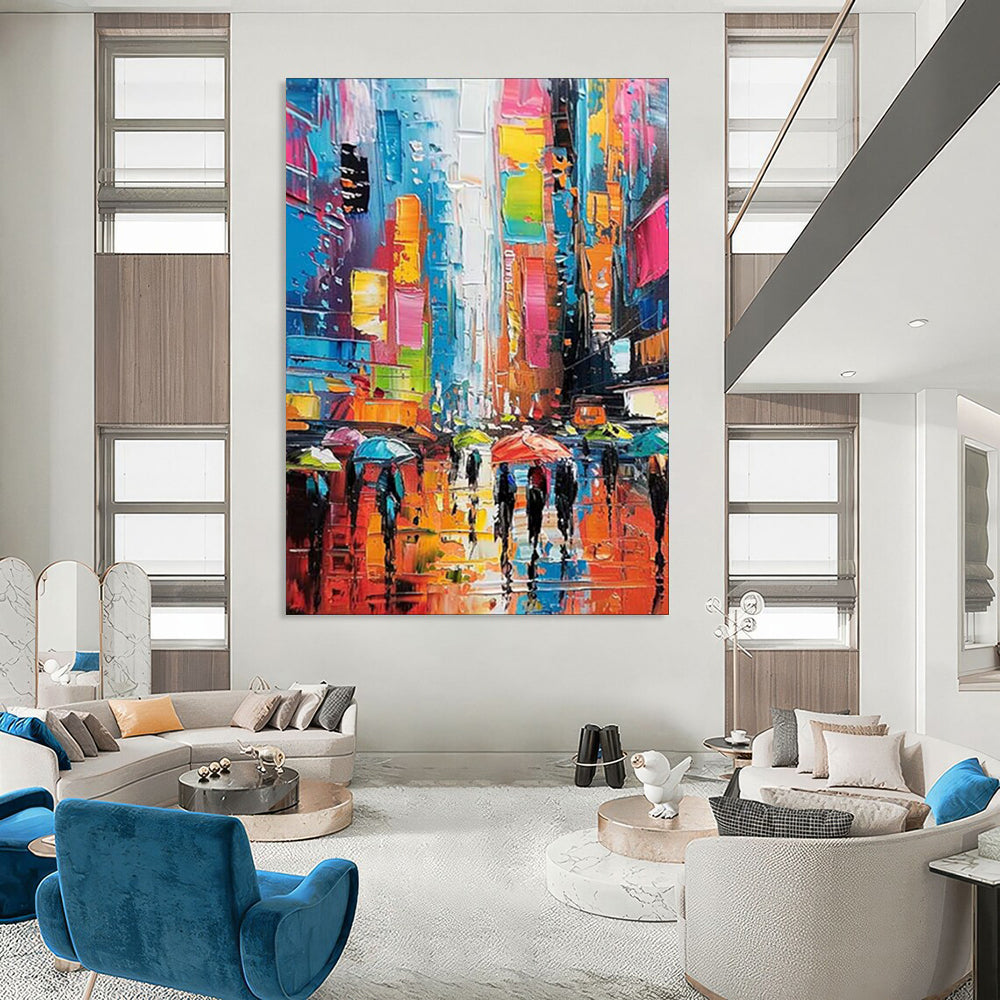 Oversized Custom Hand-Painted Abstract Art for Living Room & Bar LargeART1911