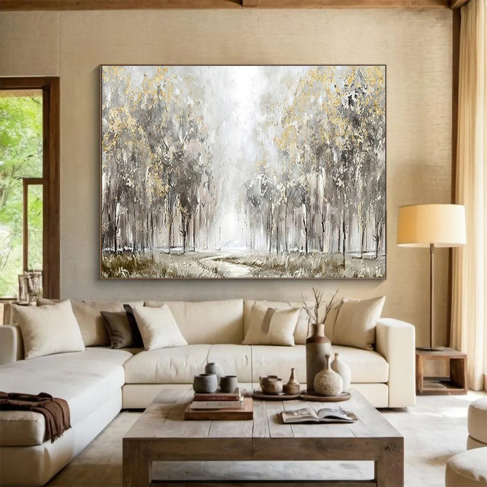 Monumental Textured Hand - Painted Abstract Art for Statement Spaces DKH737