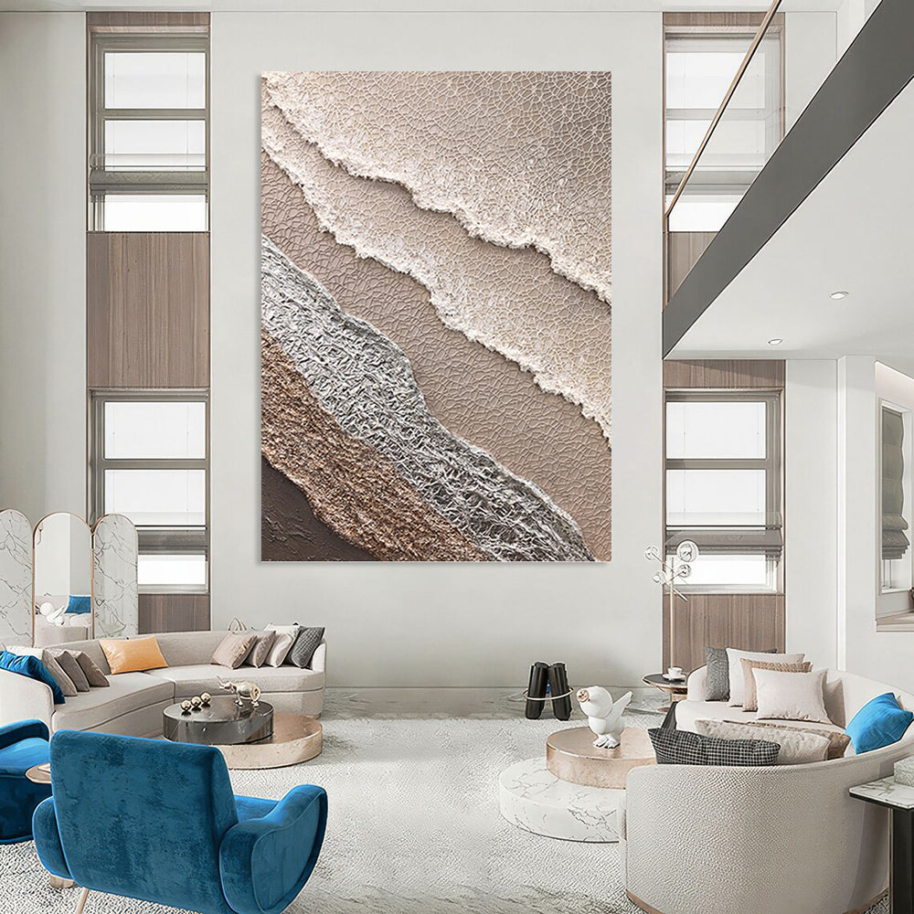 Custom - Made Hand - Painted Textured Abstract Canvas for Bedroom & Dining Room DKH0988