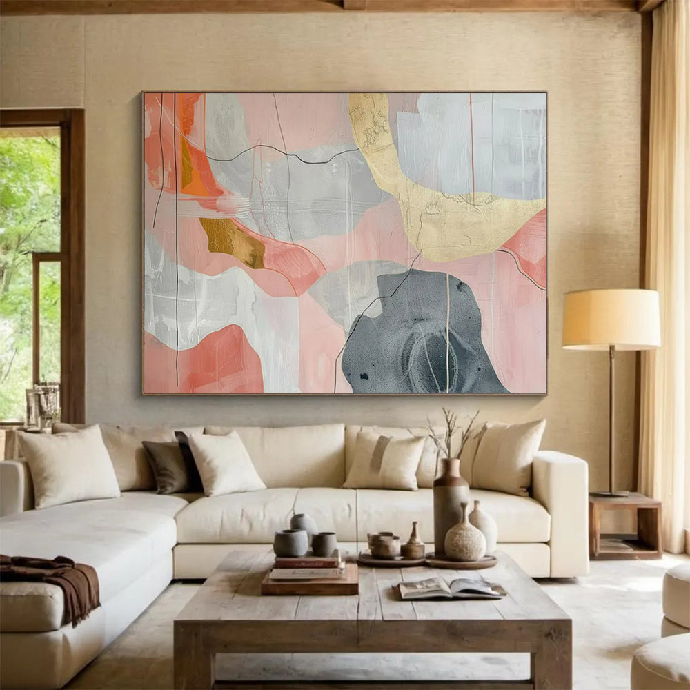 Idyllic Large - Scale Abstract Canvas for Bedroom & Entryway LargeART1761