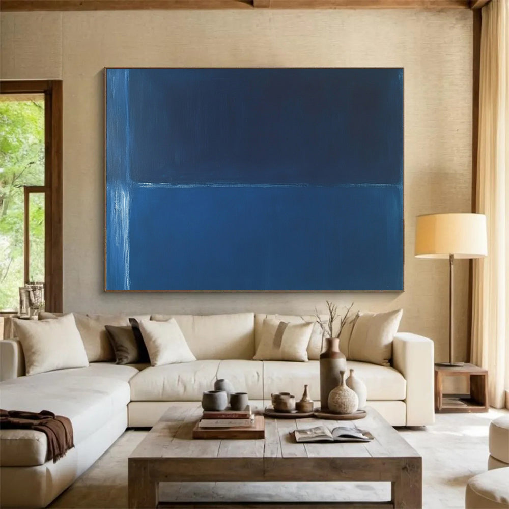 “Two - Toned Blue Minimalist” - Color - Field Painting On Canvas HB0524