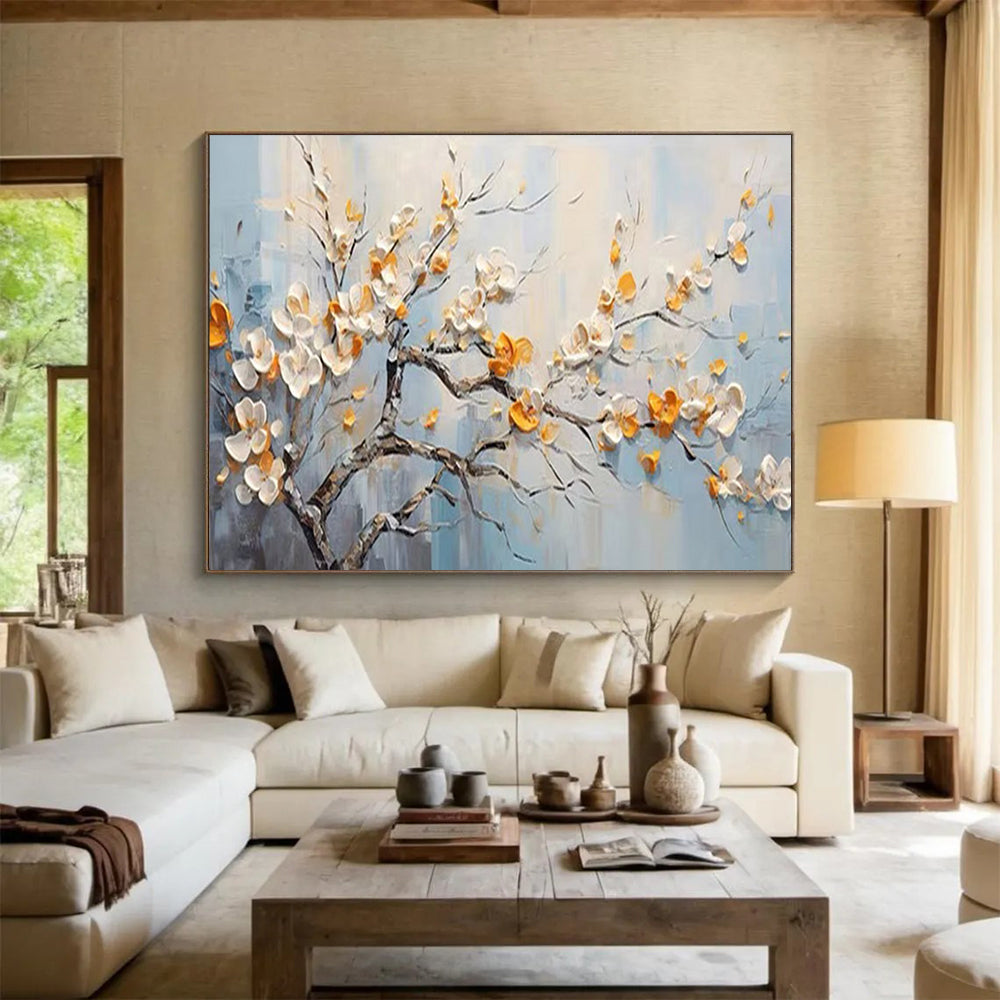 Textured Flowering Tree - Elegant Bedroom or Living Room Decor DLZ202