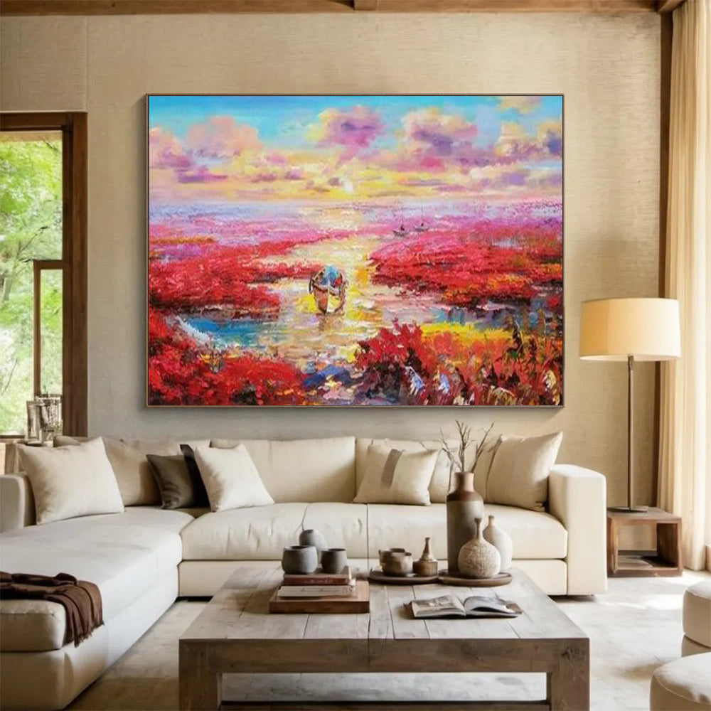 Organic Fluid Abstract Canvas Art for Living Room & Dining Room LargeART1799