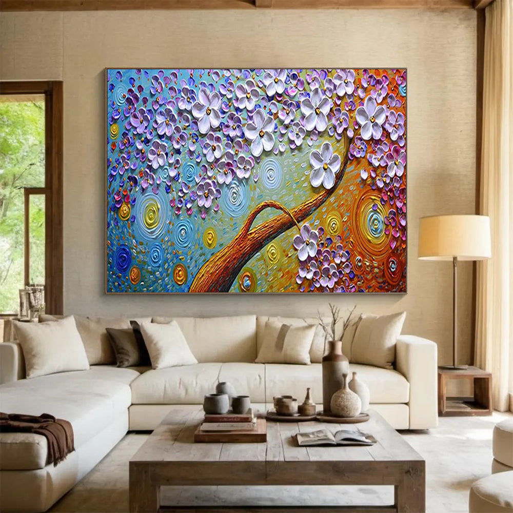 3D Flower Tree with Swirls - Whimsical Living Room or Nursery Decor DLZ217