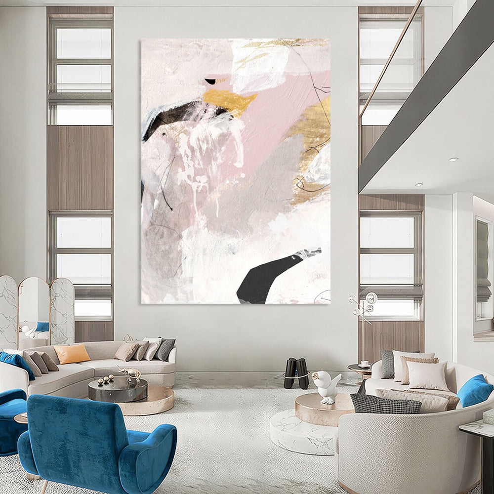 Giant Hand-Painted Custom Abstract Artworks with Textured Surfaces DTP188