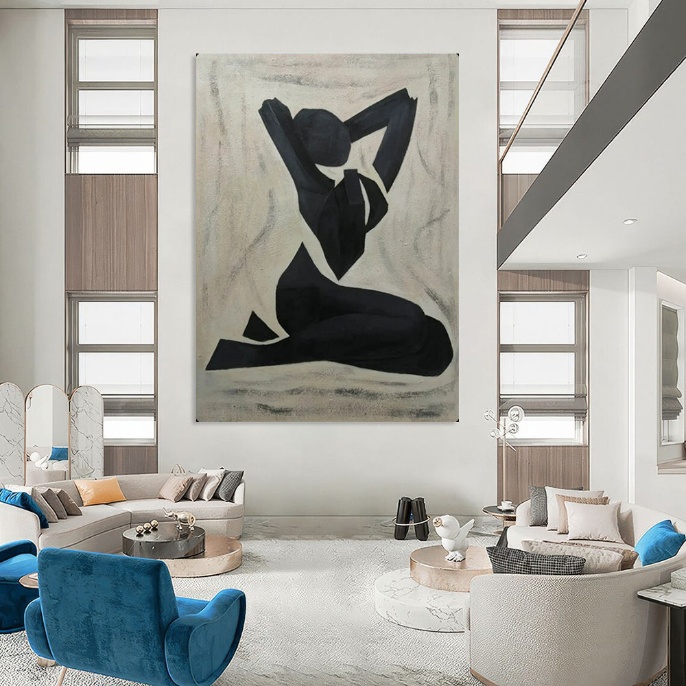 Hand-Painted Textured Abstract Mural for Bar & Hotel LargeART2164