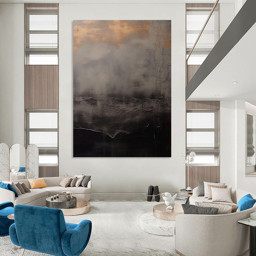 Custom Vertical Hand - Painted Textured Abstract Painting for Bedroom and Entryway DKH1662