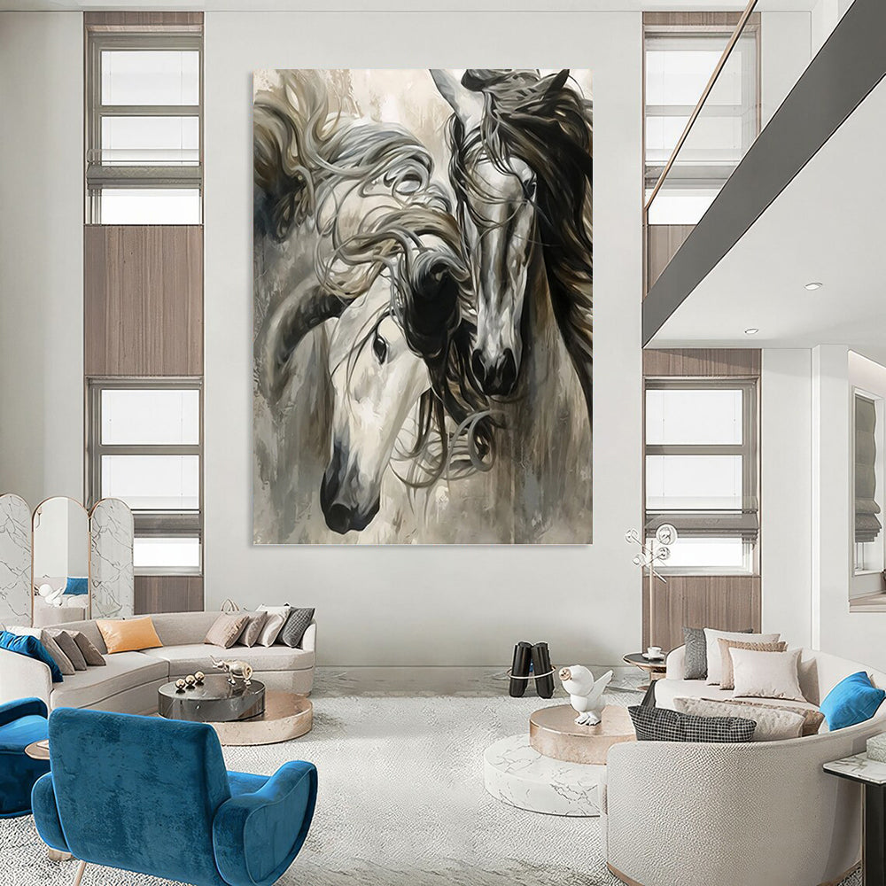 Vertical Hand - Painted Textured Custom Abstract Creation for Bedroom and Office DKH1644