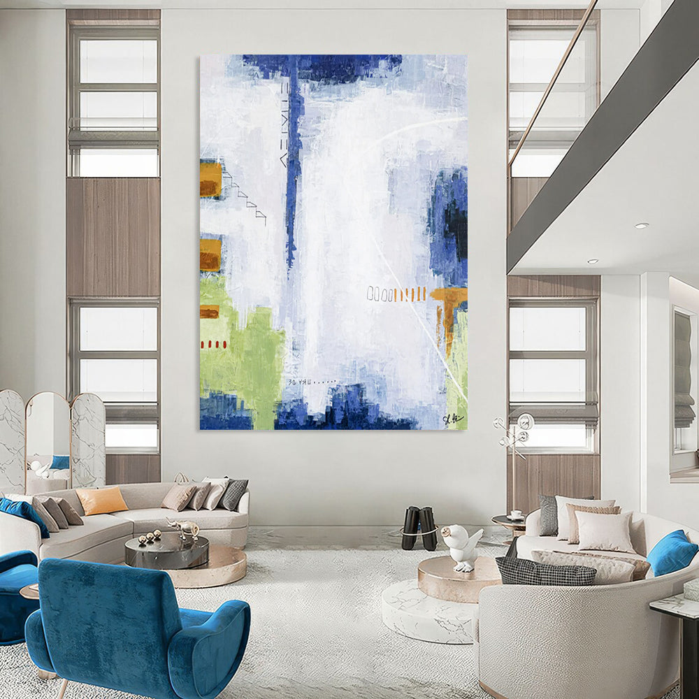 Exquisite Massive-Scale Hand-Painted Abstract Canvases: Adorn Your Bedroom & Hotel LargeART2391