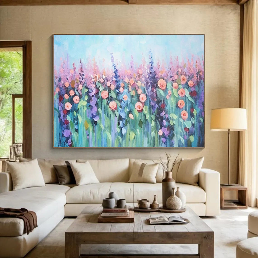 Pastel Flower Field - Whimsical Nursery or Bedroom Decor DLZ229