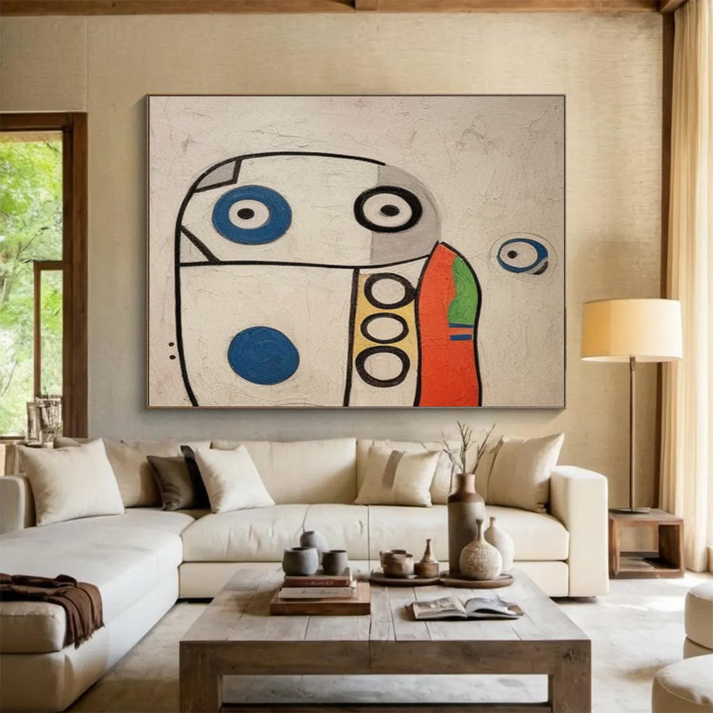Whimsical Robot - like Abstract Art - Playful Kids’ Room Decor DLZ001
