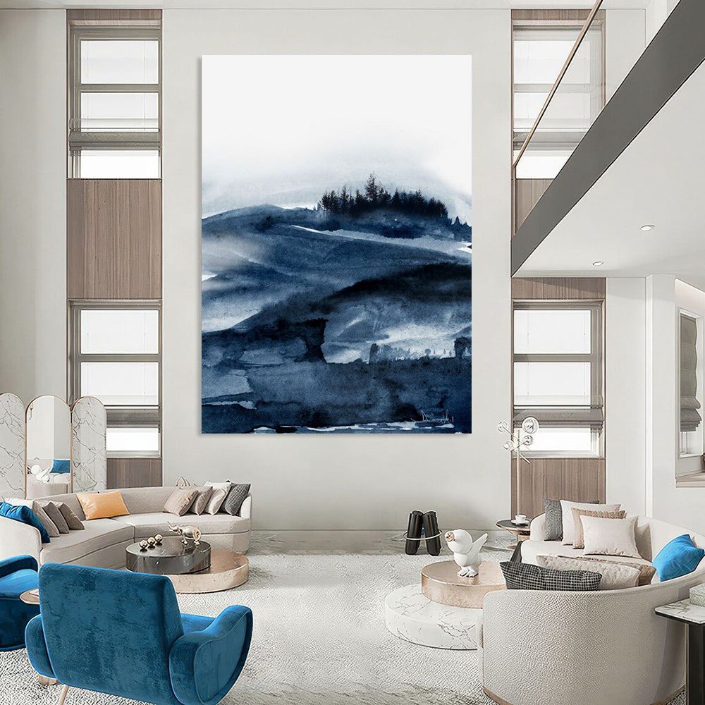 Large-Scale Custom Abstract Paintings: Hand-Painted Textures for Office & Hallway DTP230