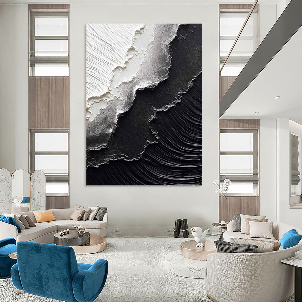 Mega - Sized Hand - Painted Textured Custom Abstract Artwork, for Bedroom and Entryway DKH1475