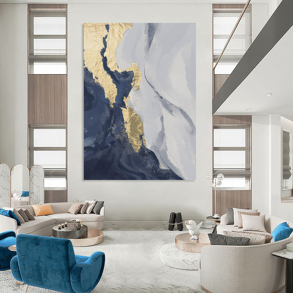 Grandiose - Extent Hand - Painted Textured Custom Abstract Crescendo, for Office and Bedroom DKH1514