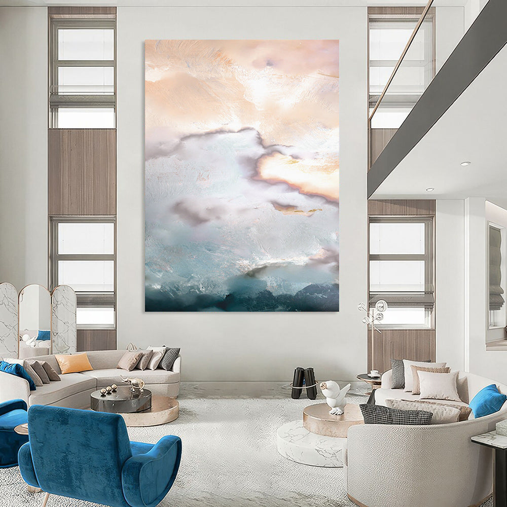 Large-Size Hand-Painted Abstract Art: Custom, Textured & Stunning DTP165